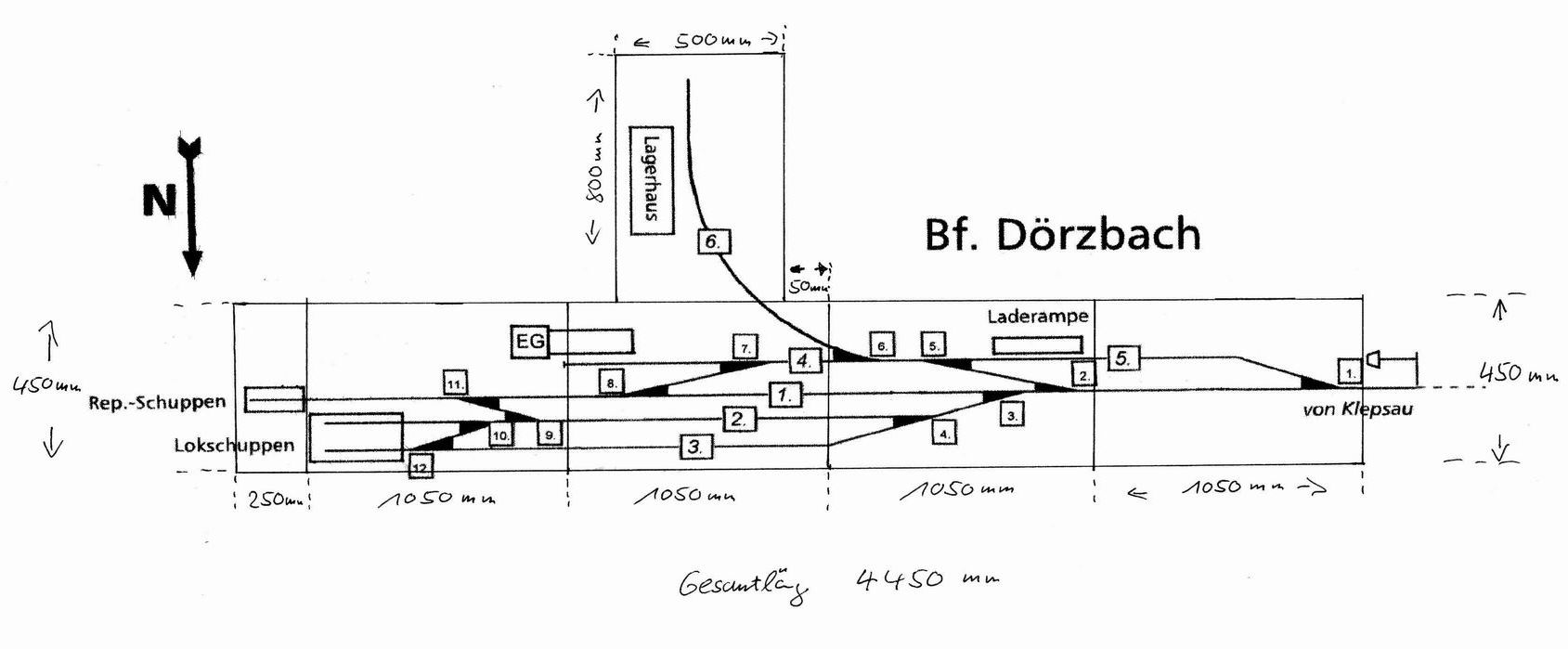 Gleisplan von Doerzbach